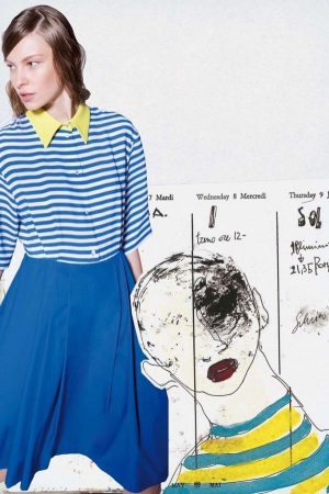 antonio-marras-resort-2014-striped-blouse-marine-blue-skirt