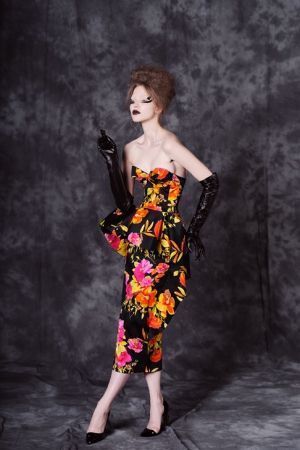 bohemique-fall-winter-2012-2013-black-dress-with-floral-orange-yellow-print