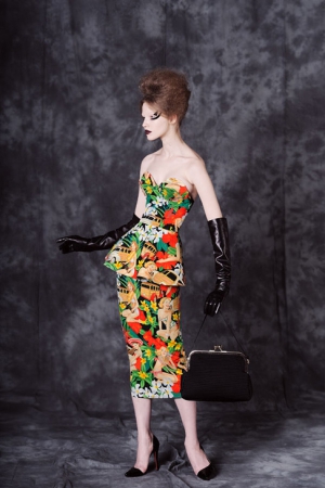 bohemique-fall-winter-2012-2013-pencil-dress-with-biege-red-green-flowers