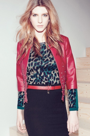 patrizia-pepe-fall-winter-2013-2014-red-leather-jacket-pencil-skirt