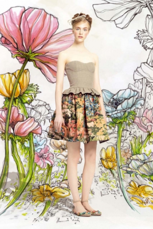 red-valentino-spring-summer-2014-floral-skirt-biege-top